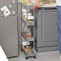 Produktbild för Kitchen Storage Rack Grey 40×13×88 cm