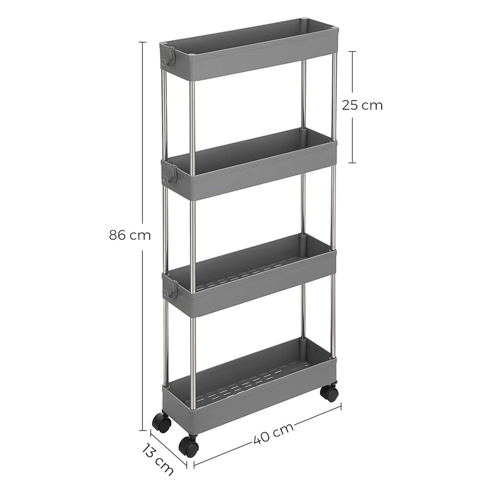 Produktbild för Kitchen Storage Rack Grey 40×13×88 cm