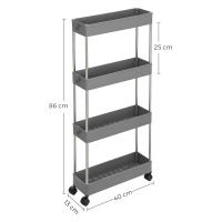 Produktbild för Kitchen Storage Rack Grey 40×13×88 cm