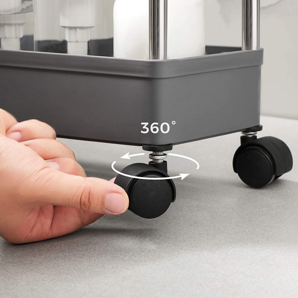 Produktbild för Kitchen Storage Rack Grey 40×13×88 cm