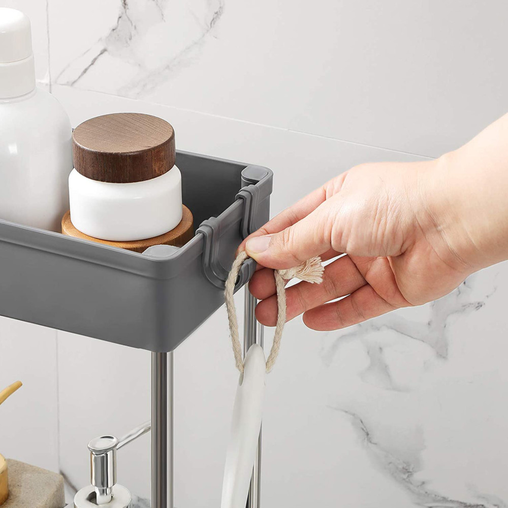 Produktbild för Kitchen Storage Rack Grey 40×13×88 cm