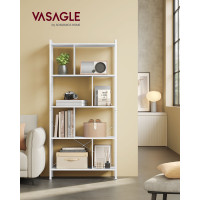 Produktbild för 5-tier Standing Bookshelf Maple White And Cloud White 74x30x155cm
