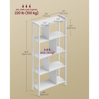 Produktbild för 5-tier Standing Bookshelf Maple White And Cloud White 74x30x155cm