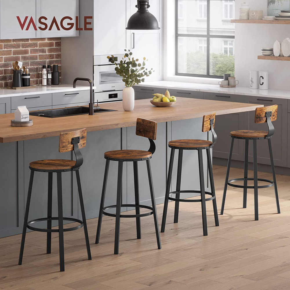 Produktbild för Bar Stool Black, Retro Color
