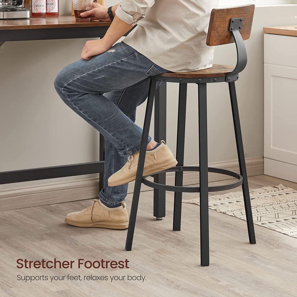 Produktbild för Bar Stool Black, Retro Color
