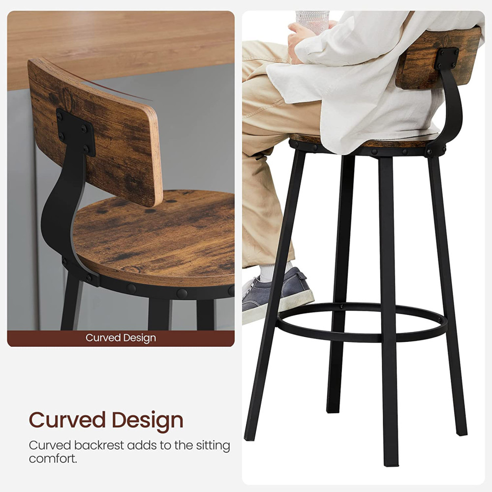 Produktbild för Bar Stool Black, Retro Color