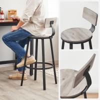 Produktbild för Bar Stool Black, Light Ivory 50x50x63cm