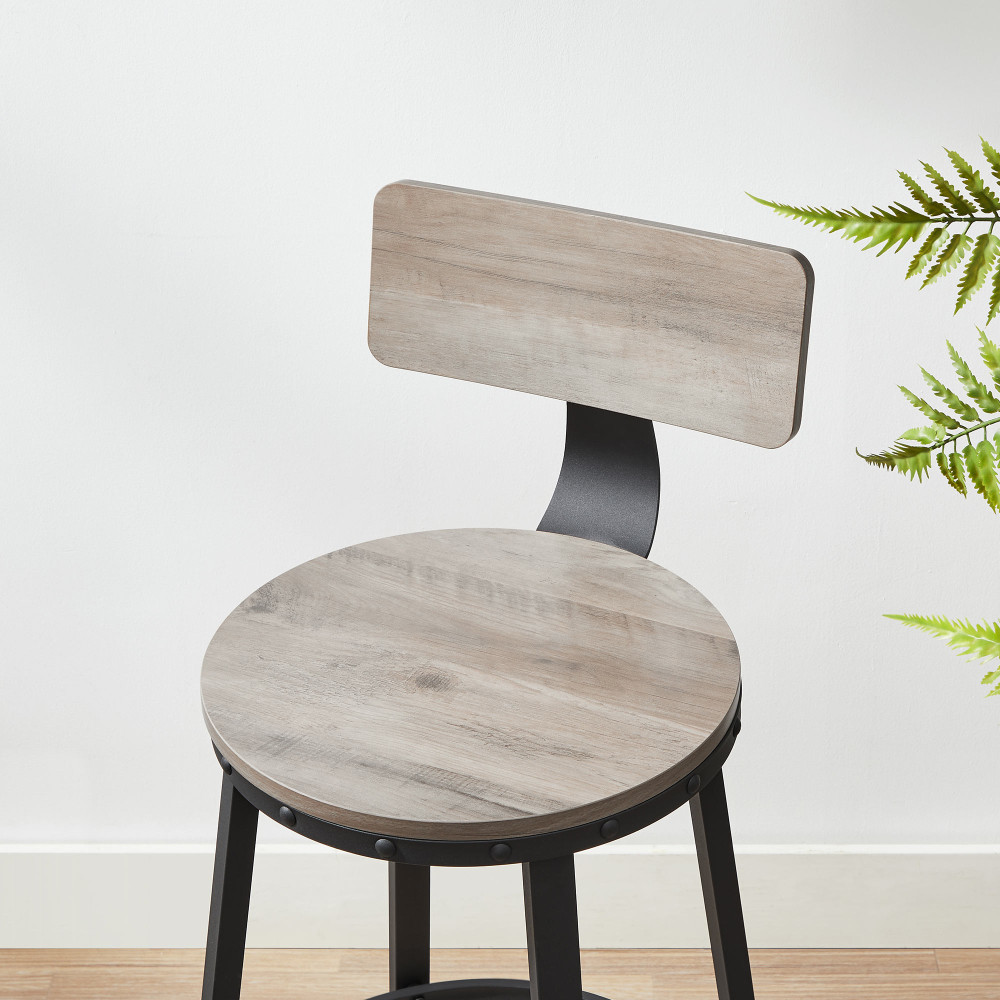 Produktbild för Bar Stool Black, Light Ivory 50x50x63cm