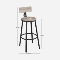 Produktbild för Bar Stool Black, Light Ivory 50x50x63cm