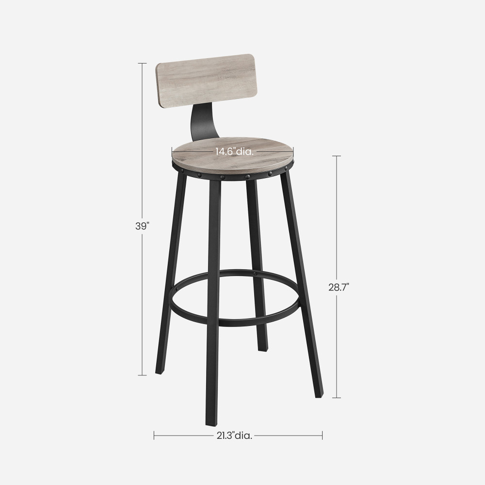 Produktbild för Bar Stool Black, Light Ivory 50x50x63cm