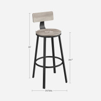 Produktbild för Bar Stool Black, Light Ivory 50x50x63cm