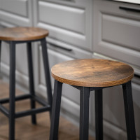 Produktbild för Bar Stool X: Antique, Black 32x32x64cm