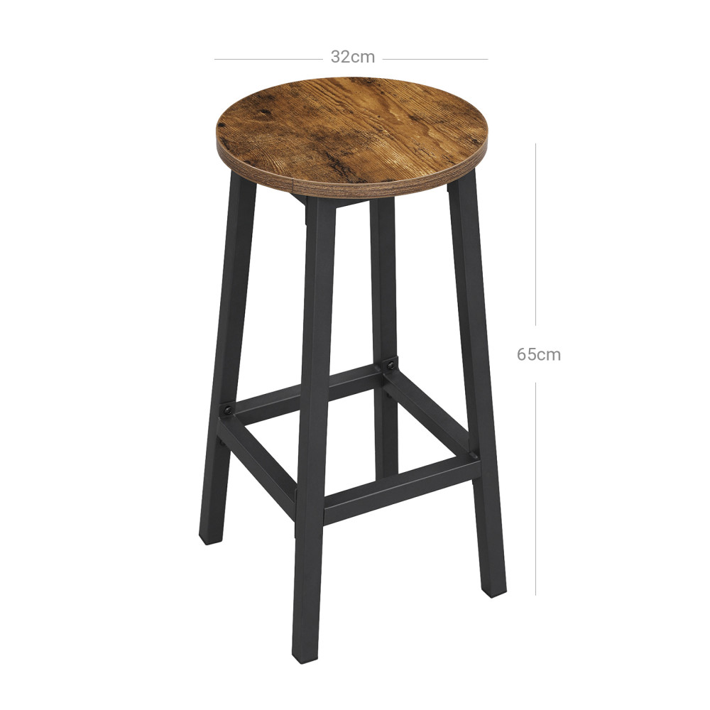 Produktbild för Bar Stool X: Antique, Black 32x32x64cm