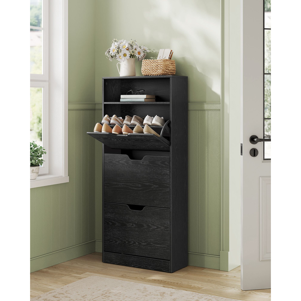 Produktbild för Shoe Storage Black 60x24x139cm