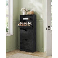 Produktbild för Shoe Storage Black 60x24x139cm