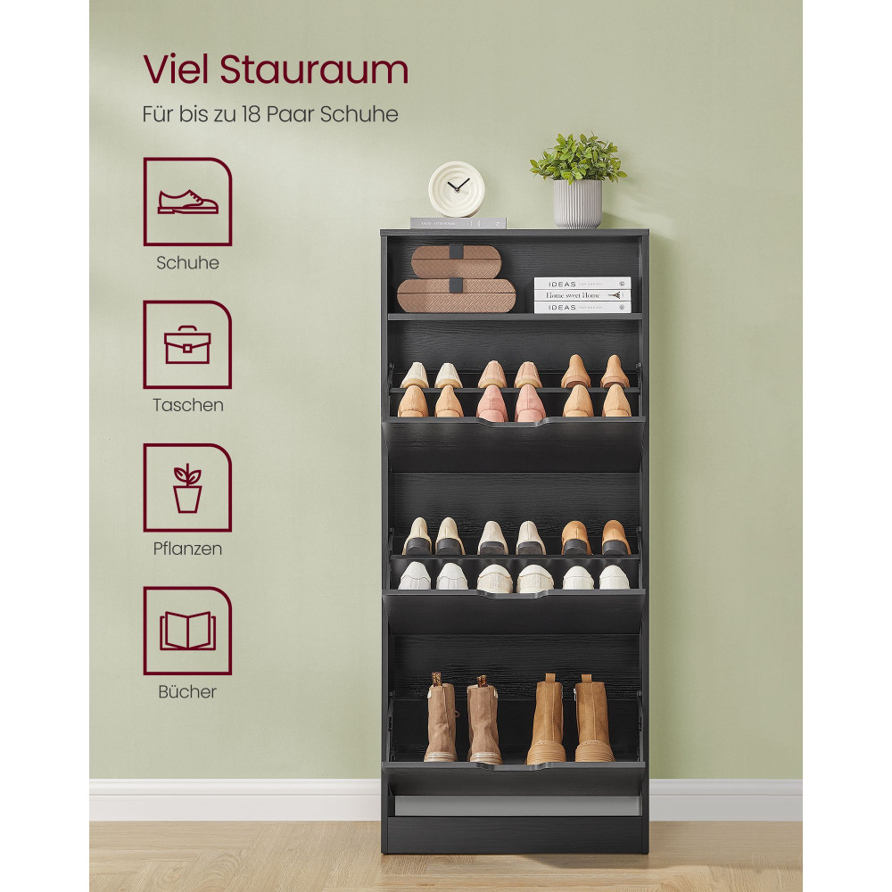 Produktbild för Shoe Storage Black 60x24x139cm