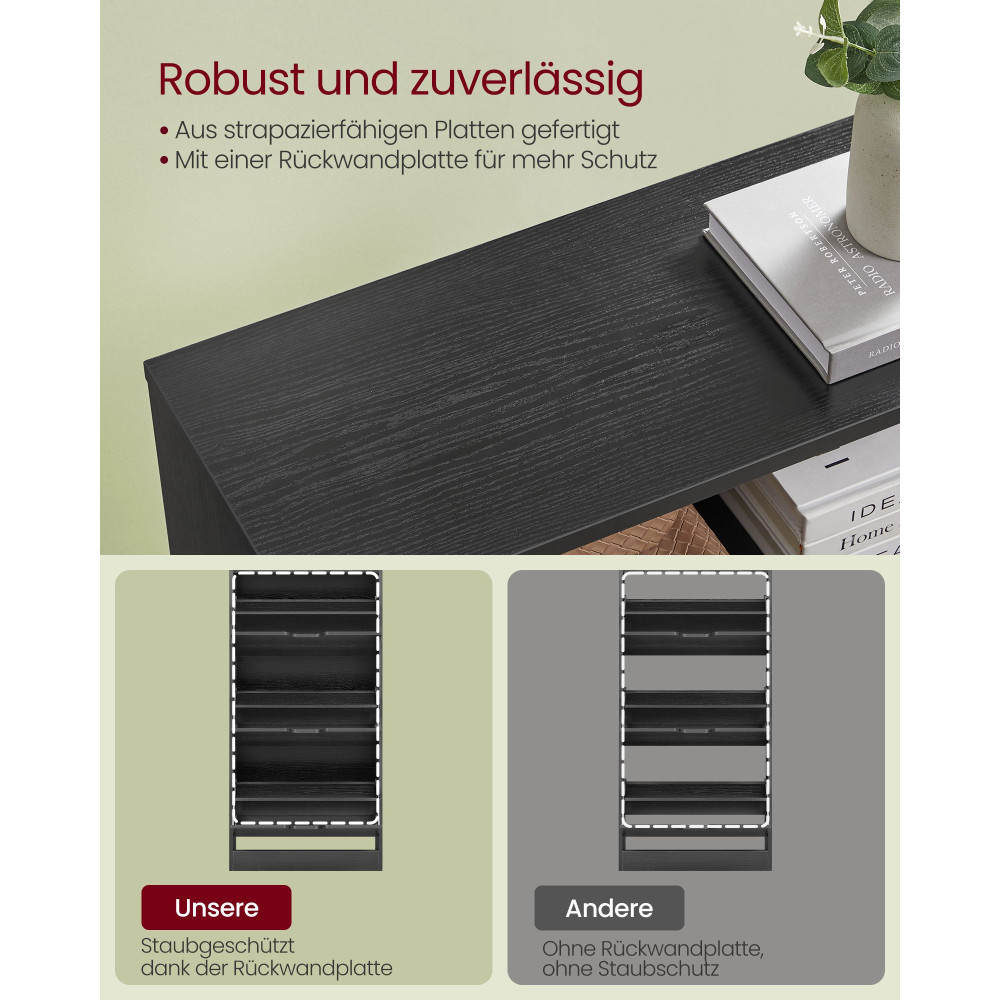 Produktbild för Shoe Storage Black 60x24x139cm