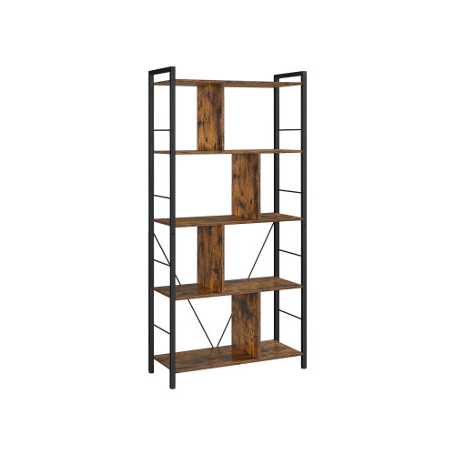 VASAGLE Storage Shelves Black, Retro Color 150x74x30cm