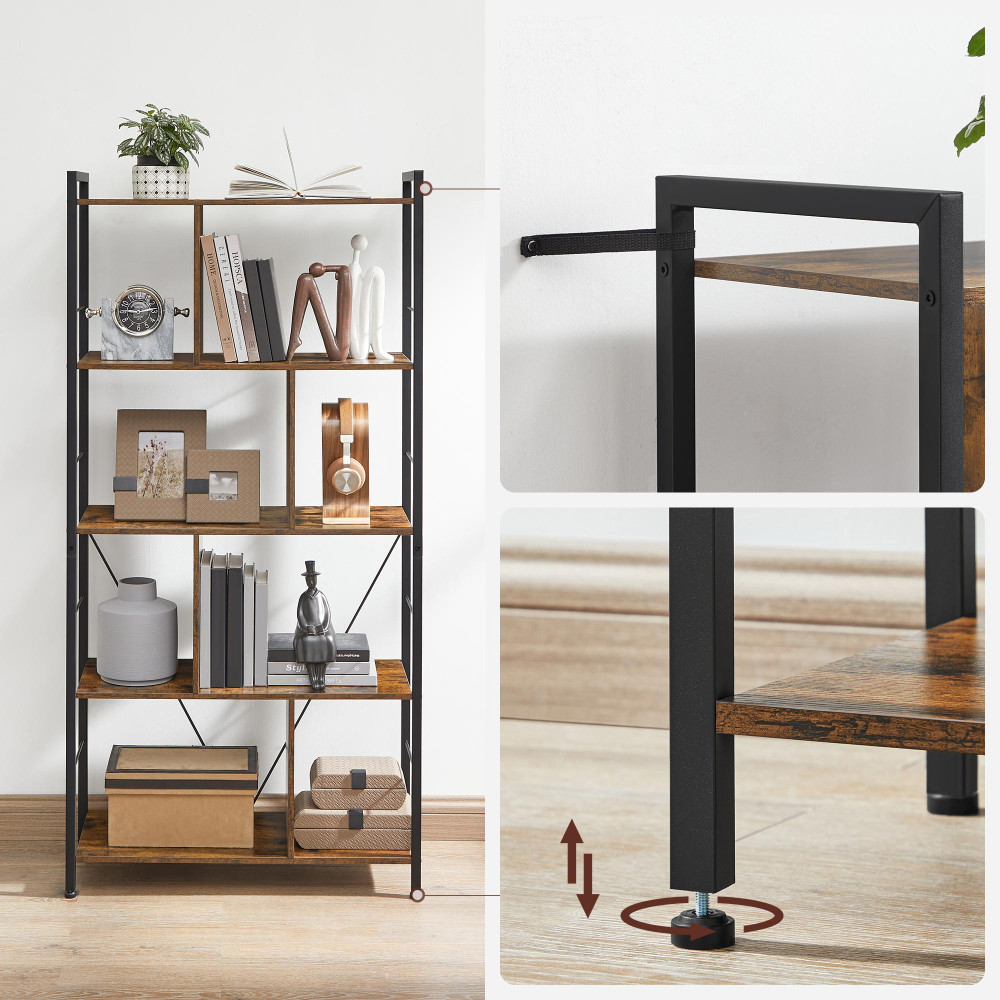 Produktbild för Storage Shelves Black, Retro Color 150x74x30cm