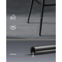 Produktbild för Vasagle Ekho Collection Bar Stool Set Of 2 Kitchen Chair Padded Seat Pu With Stitching Modern Style Mid-century Height 76 cm For Kitchen Bar Black Ink Lbc889b01 56x56x102cm