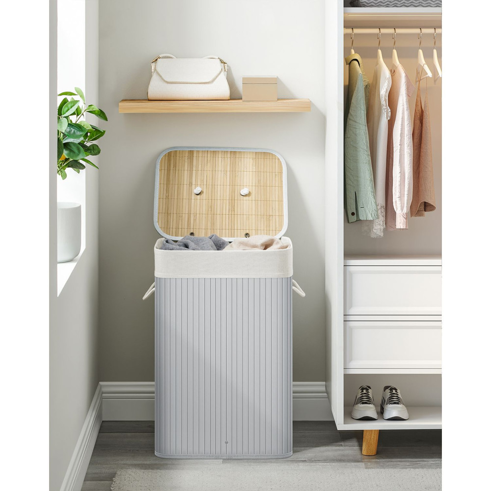 Produktbild för Clothes Basket Grey 40x30x60cm