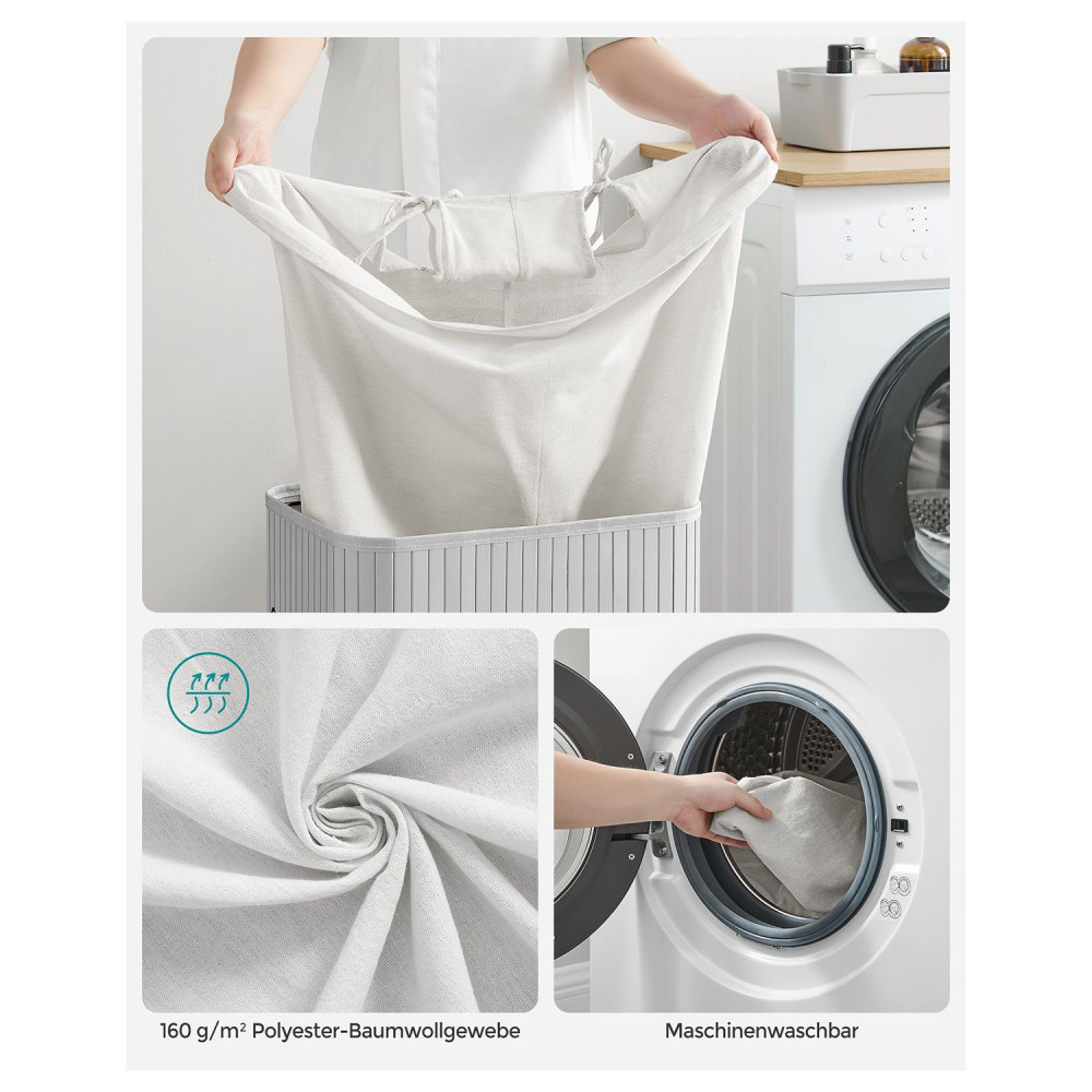 Produktbild för Clothes Basket Grey 40x30x60cm