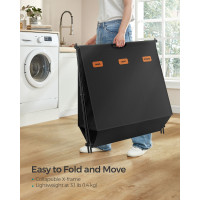 Produktbild för 135 L Laundry Hamper With 3 Sections And X-frame Ink Black 70x40x66cm