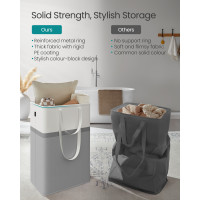 Produktbild för 75 L Collapsible Laundry Hampers Set Of 2 Dove Grey 40x30x65cm