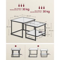 Produktbild för Coffee Tables White 60x60x46cm