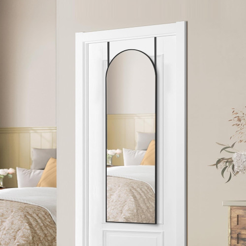 Songmics Songmics Full Length Mirror Curved Mirror Wall Door Mounted Aluminium Alloy Frame Tempered Glass Bedroom Living Room Wardrobe Ink Black Lfm033b01 120x40x1cm