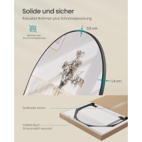 Produktbild för Songmics Full Length Mirror Curved Mirror Wall Door Mounted Aluminium Alloy Frame Tempered Glass Bedroom Living Room Wardrobe Ink Black Lfm033b01 120x40x1cm