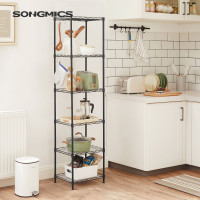 Produktbild för 6-tier Wire Shelving Unit With Adjustable Shelves Ink Black 40x30x160cm