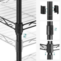 Produktbild för 6-tier Wire Shelving Unit With Adjustable Shelves Ink Black 40x30x160cm