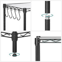 Produktbild för 6-tier Wire Shelving Unit With Adjustable Shelves Ink Black 40x30x160cm