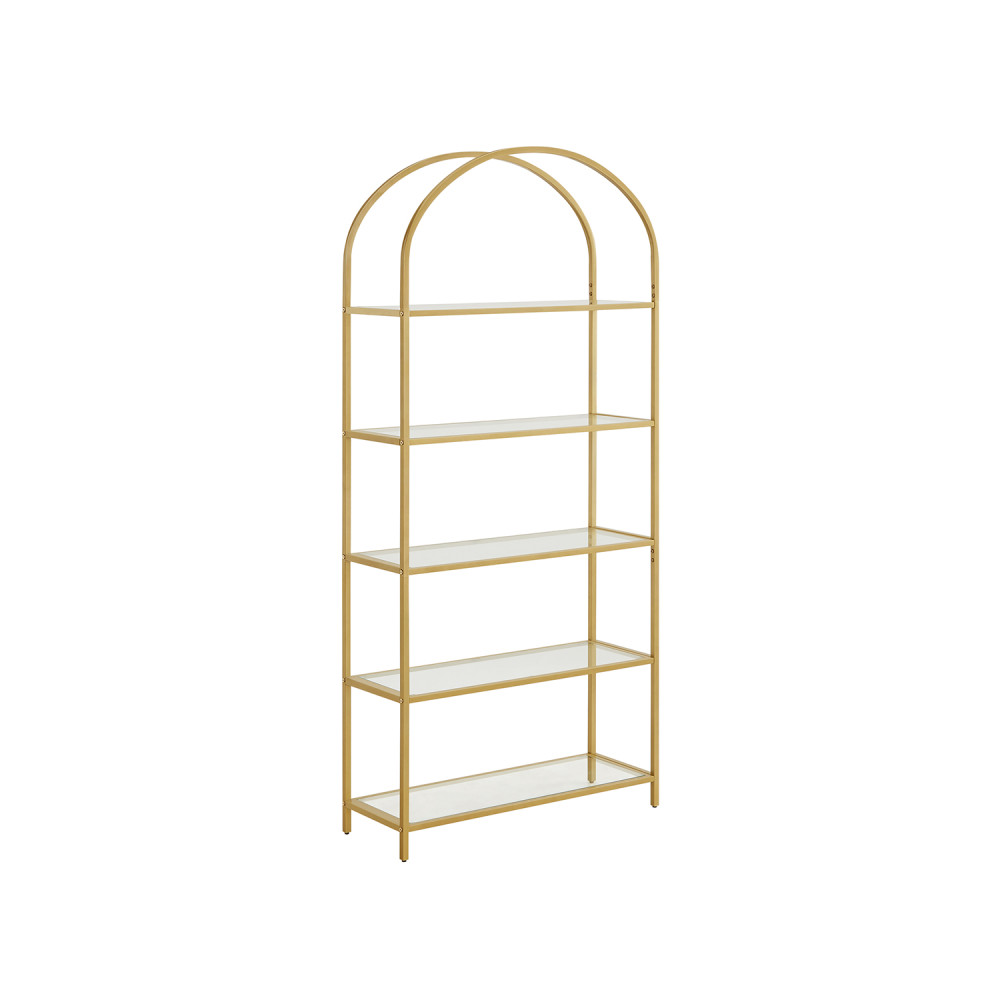 Produktbild för Glass Shelf Golden 83x30x184cm