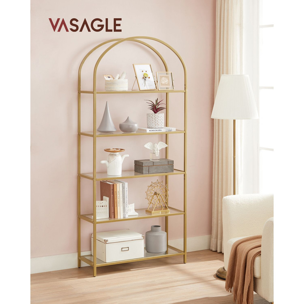 Produktbild för Glass Shelf Golden 83x30x184cm