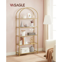 Produktbild för Glass Shelf Golden 83x30x184cm