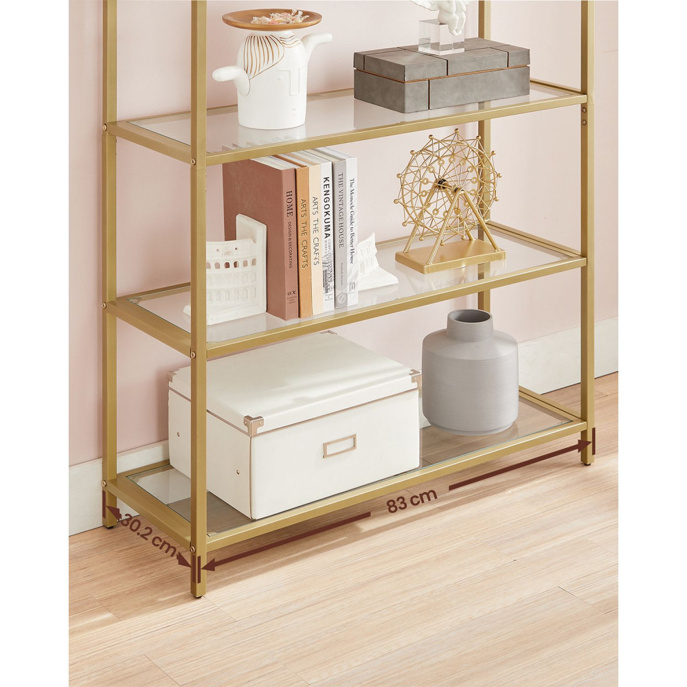 Produktbild för Glass Shelf Golden 83x30x184cm