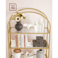 Produktbild för Glass Shelf Golden 83x30x184cm