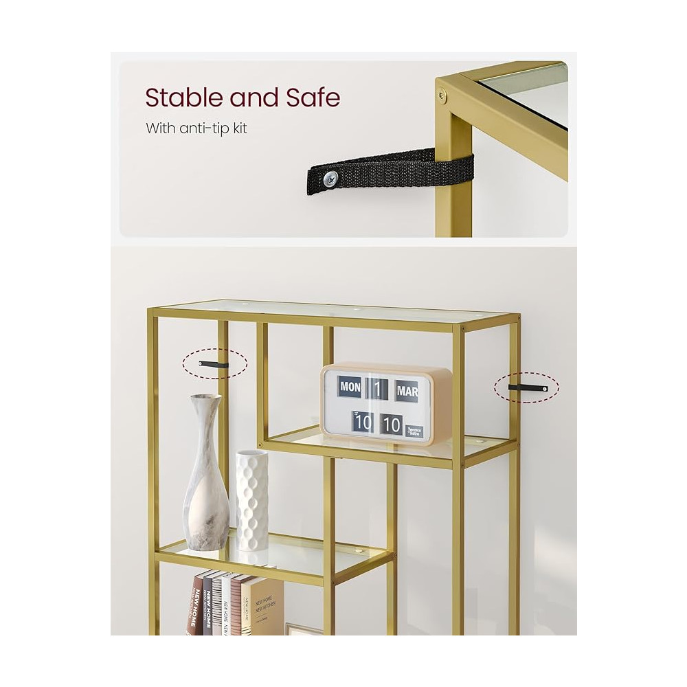 Produktbild för Glass Shelves White 80×30×181cm