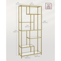 Produktbild för Glass Shelves White 80×30×181cm