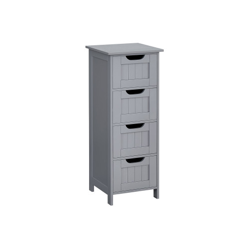 VASAGLE Bathroom Floor Storage Cabinet With 4 Drawers Mystic Grey 30x30x82cm - Badrumsskåp