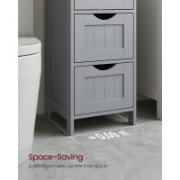 Produktbild för Bathroom Floor Storage Cabinet With 4 Drawers Mystic Grey 30x30x82cm