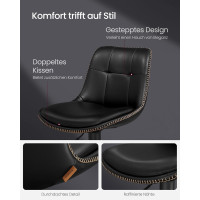 Produktbild för Vasagle Ljb095b01 Bar Stools Set Of 2 Bar Chairs Height Adjustable Swivel Kitchen Stools Quilted Pu Cover With Backrest And Footrest Dining Counter Steel Ink Black 43x48x93-114cm