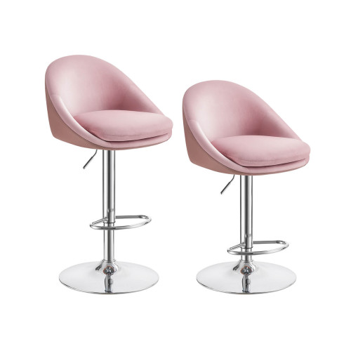 VASAGLE Bar Stools, Height-adjustable Desks Pink 50x52x(84-99)cm