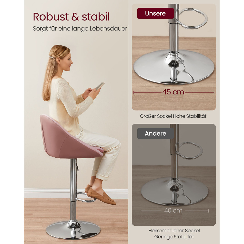Produktbild för Bar Stools, Height-adjustable Desks Pink 50x52x(84-99)cm