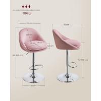 Produktbild för Bar Stools, Height-adjustable Desks Pink 50x52x(84-99)cm