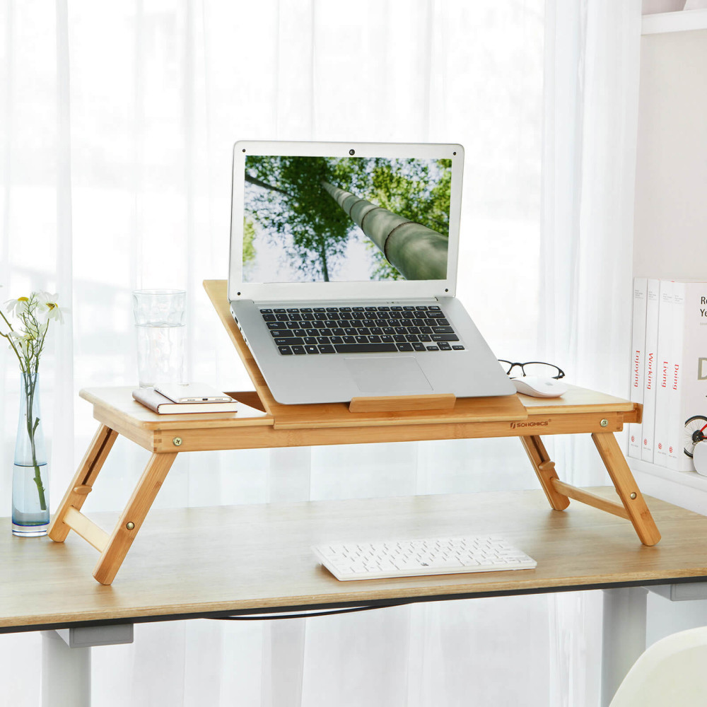 Produktbild för Laptop Desk Natural 72×35×(22-30)cm