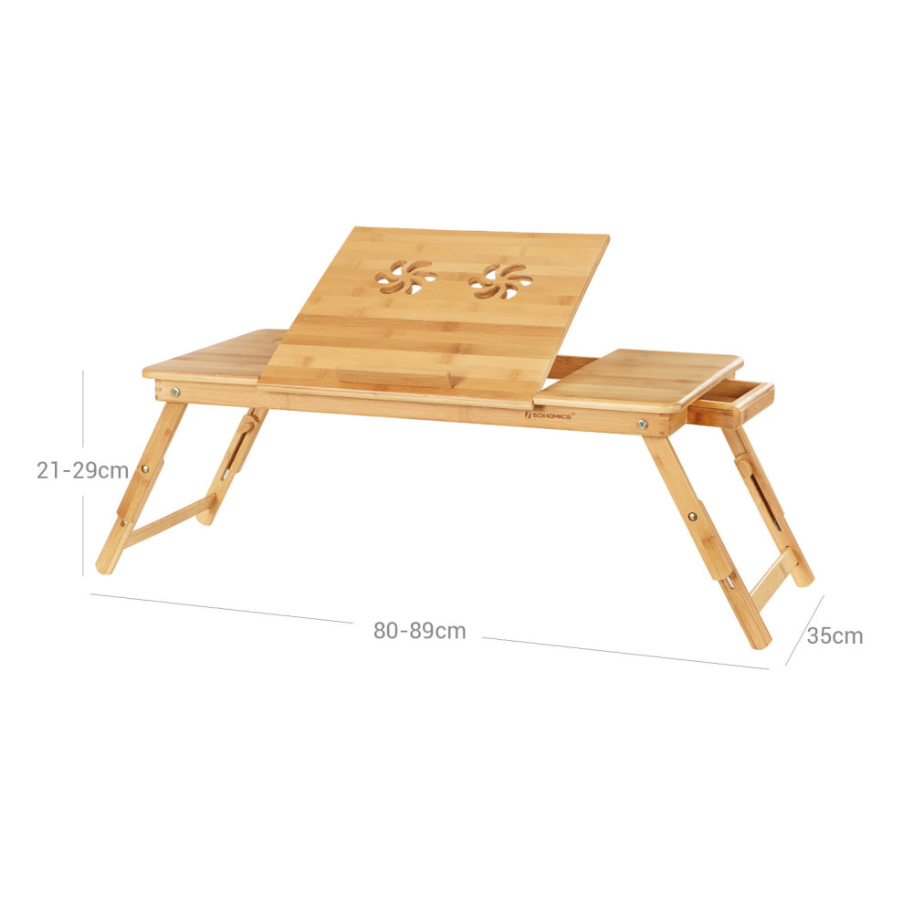Produktbild för Laptop Desk Natural 72×35×(22-30)cm