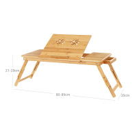 Produktbild för Laptop Desk Natural 72×35×(22-30)cm